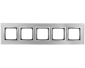 Simon 54 Nature Ramka pięciokrotna szkło SREBRNA MGŁA DRN5/71