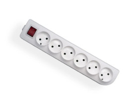 Rozgałęźnik do przedłużacza z wyłącznikiem 6-gniazd b/u biały GN-6W