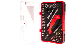 Kpl. 39Cz Wkrętak,Przedłużki, Nasadki, Groty Pcv Box Mn-14-205