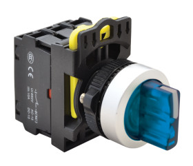 Przełącznik trzystanowy podświetlony LED 22mm niebieski IP65 Tracon
