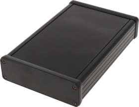 Aluminum enclosure, (L x W x H) 160 x 103 x 31 mm, black (RAL 9005), IP54, 1455L1602BK
