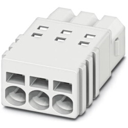 Socket header, 3 pole, pitch 2.5 mm, straight, white, 1704854