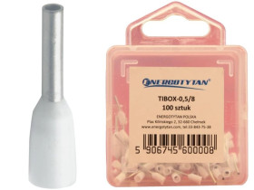 Końcówka tulejkowa izolowana TIBOX-0,5/8 biała / tulejki izolowane /100 sztuk/