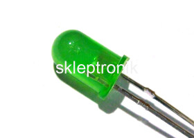 Dioda led 3mm zielona dyfuz. 20mA za 10szt