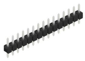 Pin header, 15 pole, pitch 2.54 mm, straight, black, 10047937