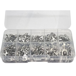 Zestaw konektorów oczkowych i widełkowych, 250 sztuk M3-M6