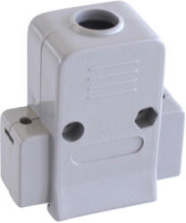 D-Sub connector housing, size: 2 (DA), straight 180°, plastic, gray, AGP 15 G