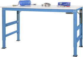 Manuflex AU9649.5012 Stół ROBOCZY UNIVERSAL Ergo E Memory z płytą PCW, szer. X gł. X wys. = 2500 x 800 x 722-1002 mm nie