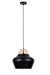 Lampa wisząca nowoczesna 1xE27 NEGRO WOOD NATURAL/BLACK