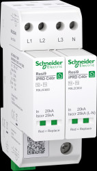 R9L2C640 Surge arrester, Resi 9 iPRD C40r, 3P+N, 40 kA, compact, 2 divisi