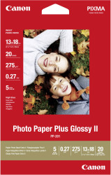 Canon Photo Paper Plus Glossy II PP-201 2311B018 Papier fotograficzny 13 x 18 cm 265 g/m² 20 ark. połysk
