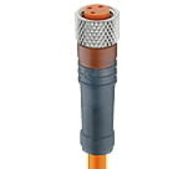 Kabel konfekcjonowany jednostronnie M8 3-pinowy żeńskie proste złącze z samoblokującym gwintem pomarańczowy PVC RKMV 3-06/30 M