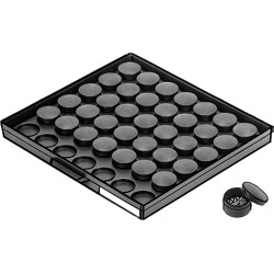 ESD stacking bins, with 42 drawers, black, (L x W x D) 261 x 238 x 20 mm, V11-5-6-1-10-1