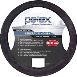 Petex 433110804 Steering wheel cover Black Fits 36-38 cm Comfortable design