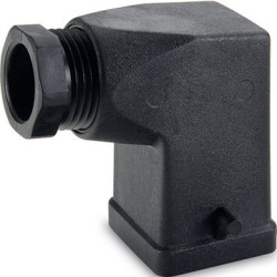 Grommet housing, size HA3, PA, PG11, angled, longitudinal bow locking, IP65, 10620600