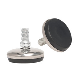 Stopka regulowana do mebli - M8 37x13mm - srebrny - noga meblowa z przegubem