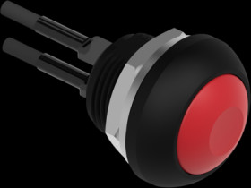 Pushbutton, 1 pole, red, unlit , 0.12 A/125 VAC, 0.2 A/50 VDC, 13.6 mm, IP68, 2329386-7