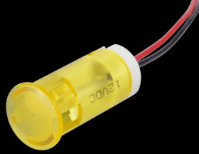 QS123XXY12 Indicator LED, 12 V DC, 12 mm, wired, yellow