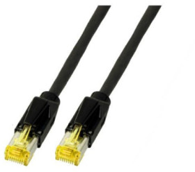 Patch cable, RJ45 plug, straight to RJ45 plug, straight, Cat 6A, S/FTP, PUR, 1.5 m, black, K3130.1,5