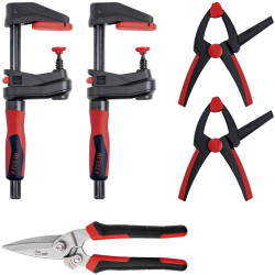 Bessey SET1-A Action Set: Clamps &amp; Shears 150mm Span 2000N Force