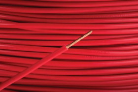 Przewód jednożyłowy linkowy, 2491X, 1 mm², 32/0,2 mm, 17 AWG, PVC, 500 V, Czerwony, dł. 100m, RS PRO