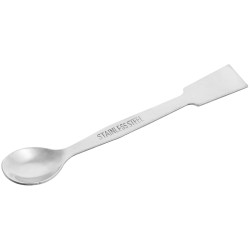 EISCO CH0632C Scoop with Spatula, 7.9&quot; - SS, One Flat End, One Spoon End Pk10