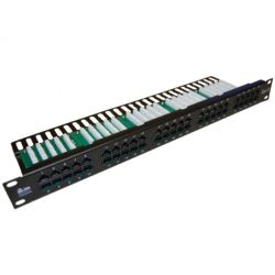 Patch panel telefoniczny RACK 19" kat.3 50xRJ45 1U czarny Alantec