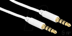 83443 Jack, 3.5 mm, plug/plug, 4-pin, iPhone, 5.0 m, black