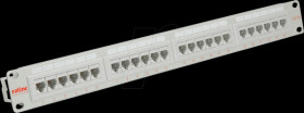 26110347 19" patch panel, 1 U, 24-port, Cat. 5e, grey