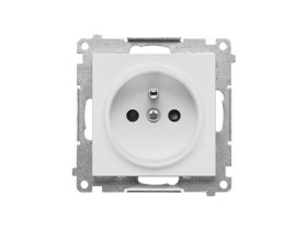 SIMON 55 Gniazdo pojedyncze z uziemieniem z przesłonami szybkozłącza jasnoszary mat TGZ1CZ.01/114 KONTAKT SIMON