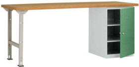 System banków warsztatowych COMBI, model 8 z płytą wielowarstwową, szer. X gł. X wys. = 1500 x 700 x 840 mm Manuflex WC5