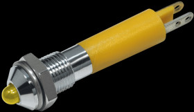 19020252 LED signal light, external reflector, 3 mm, yellow, 12 V, Ø6 mm