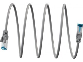 Kabel patchcord CAT 6a S/FTP PIMF 0,5m Cu szary ultra-elastyczny