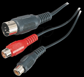 5-pin DIN plug to 2x RCA connector