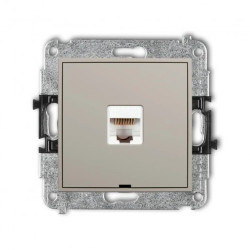 ICON Mechanizm gniazda komputerowego pojedynczego 1xRJ45, kat. 5e, 8-stykowy, bez pola opisowego taupe 60IGKBO-1