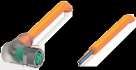 Sensor actuator cable, M8 cable socket, angled, A to open end, 3 pole, 1 m, POC, orange, 3 A, 284231