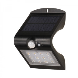 SILOE LED 1.5W. lampa solarna z czujnikiem ruchu 120st. 190lm. IP65. 4000K. 1200mAh. podwójne źródło światła. czarna OR-SL-6083B