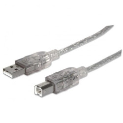 Kabel USB 2.0 AM-BM 3m do Drukarki Srebrny Ekranowany