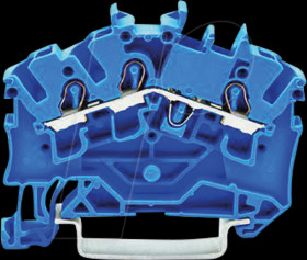 2002-6304 3-wire feed-through terminal, diameter 0.25 - 2.5 mm, blue
