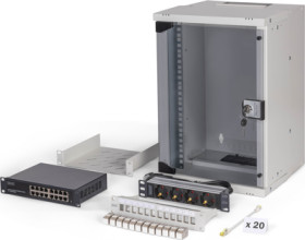 10 inch network kit, 9U, (H x W x D) 460 x 315 x 300 mm, IP20, gray, DN-49102-SET