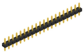 Pin header, 20 pole, pitch 2.54 mm, straight, black, 10058260