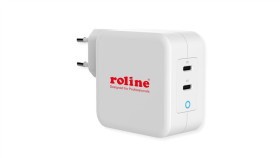 Ładowarka Roline Usb Z Wtyczką Euro, 2 Porty (2X Pd Typ-C), Gan, 100W