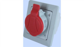 Gniazdo Skośne Podtynkowe Z Ramką 5P 16A 400V Czerwone Ip Gsp 16/5 Ip-44 921850