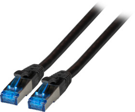 Patch cable highly flexible, highly flexible, RJ45 plug, straight to RJ45 plug, straight, Cat 6A, S/FTP, LSZH, 0.5 m, black, K55