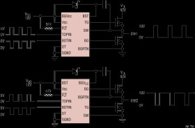 100V Half Bridge Driver with Floating Grounds and Adjustable Dead-Time