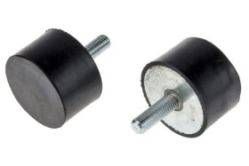 Nóżka z gwintem, M10, Ø 50mm, materiał: Guma naturalna 60Shore A, RS PRO