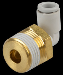 Screw connection, angled, pivoting, R3/8 <> Ø 6 mm