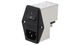 4304.4001Złącze Zasilające Ac Gniazdo Męskie 1A 250Vac Iec 60320 10Mh