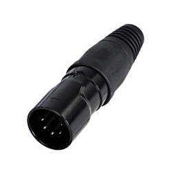 Rean RCX5M-Z-001-1 XLR Connector Plug Straight 5 Pins 1pc