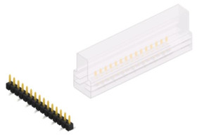 Pin header, 15 pole, pitch 2.54 mm, angled, black, SL10SMD04015SSM